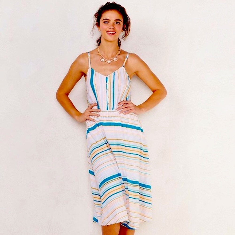 BRAND NEW! Lauren Conrad Athens Stripe Midi-Dress